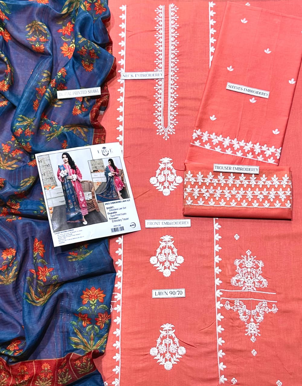 URGE Lawn Embroidered 3 pcs