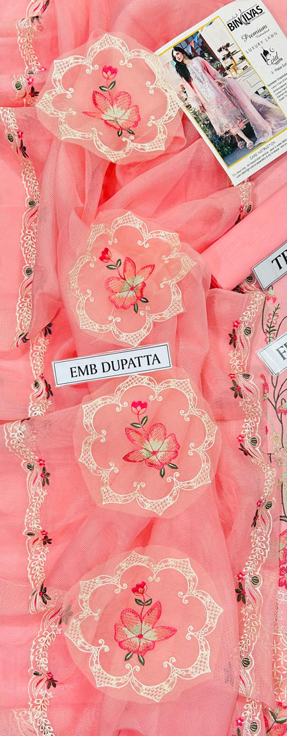 Bin Ilyas Lawn Embroidered 3 pcs