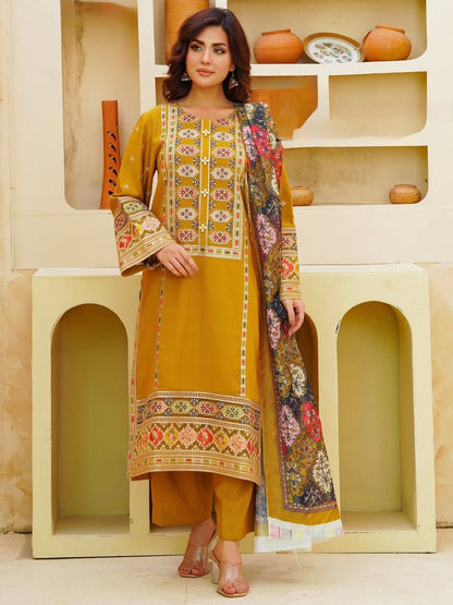 Aneelas Lawn Embroidered 3 pcs