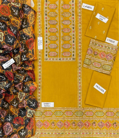 Aneelas Lawn Embroidered 3 pcs