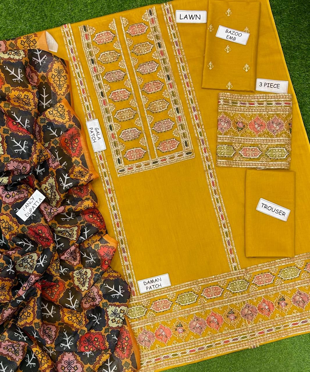Aneelas Lawn Embroidered 3 pcs