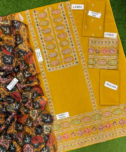 Aneelas Lawn Embroidered 3 pcs