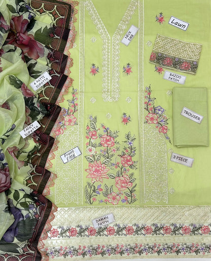 Maria B Lawn Embroidered 3 pcs