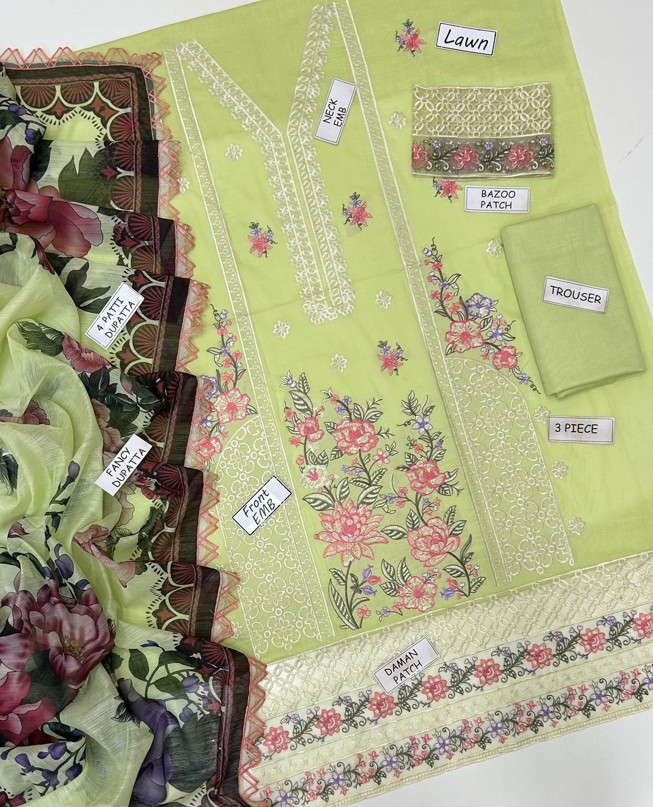 Maria B Lawn Embroidered 3 pcs