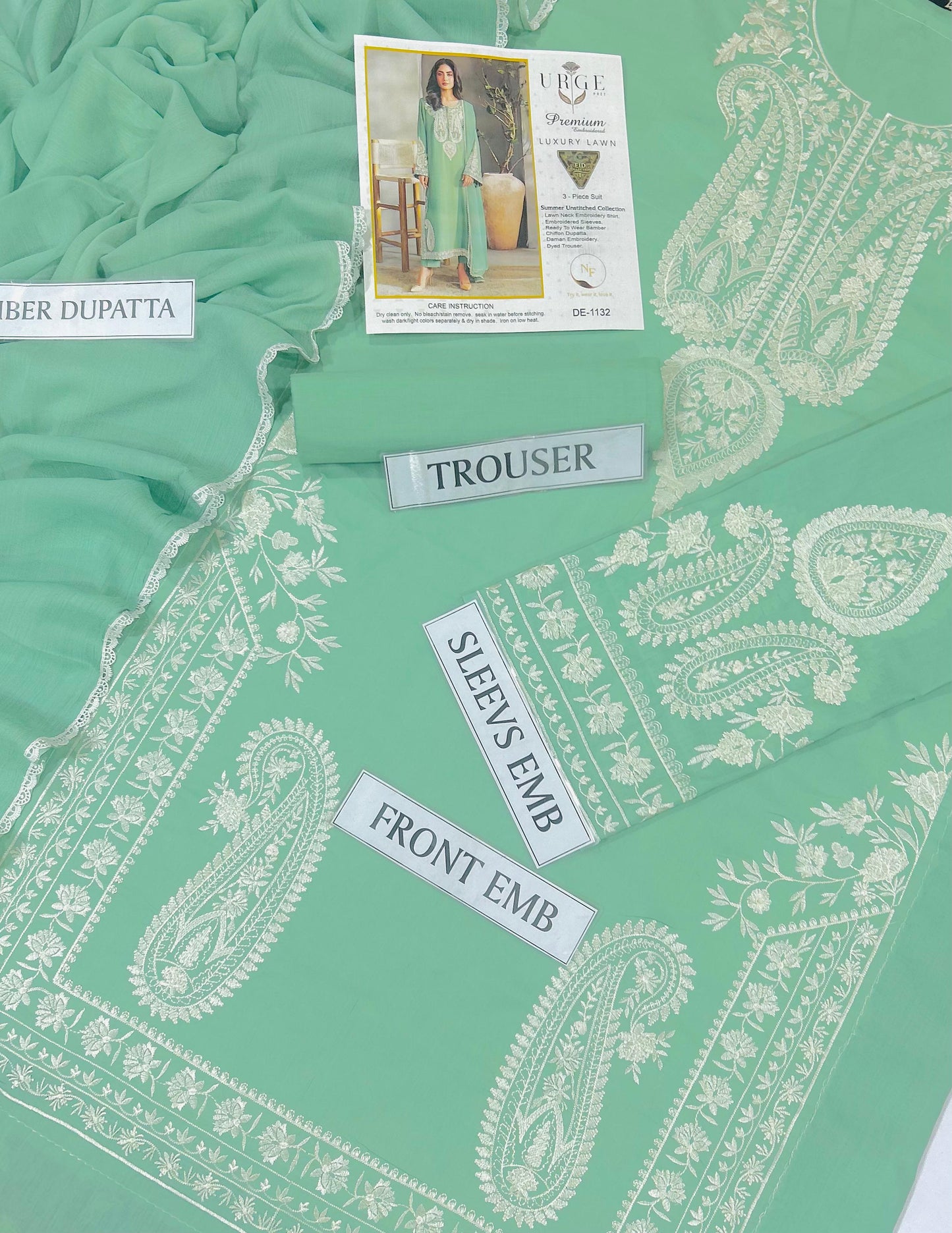 URGE Lawn embroidered 3 pcs