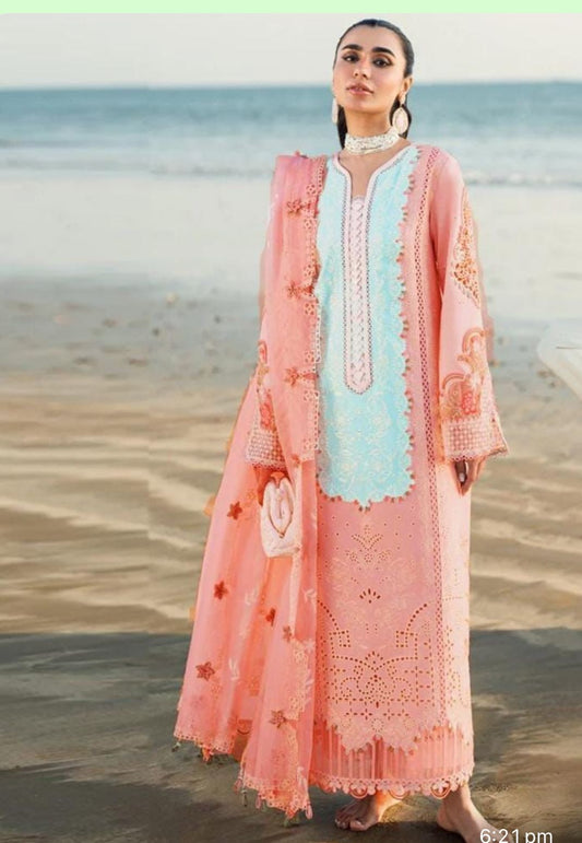 Qalamkar Lawn Embroidered 3 pcs