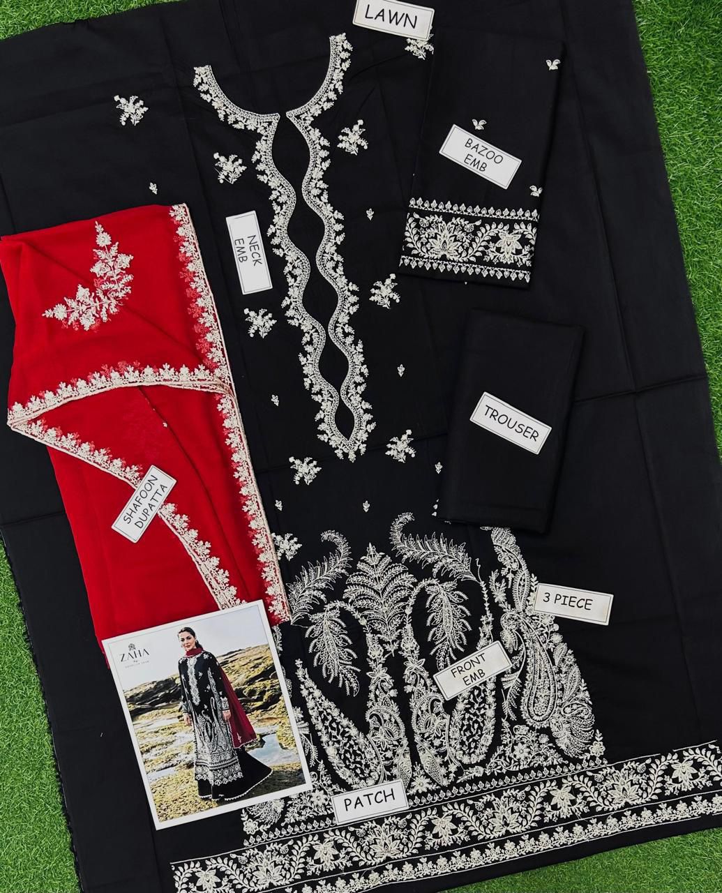 ZAHA Lawn Embroidered 3 pcs