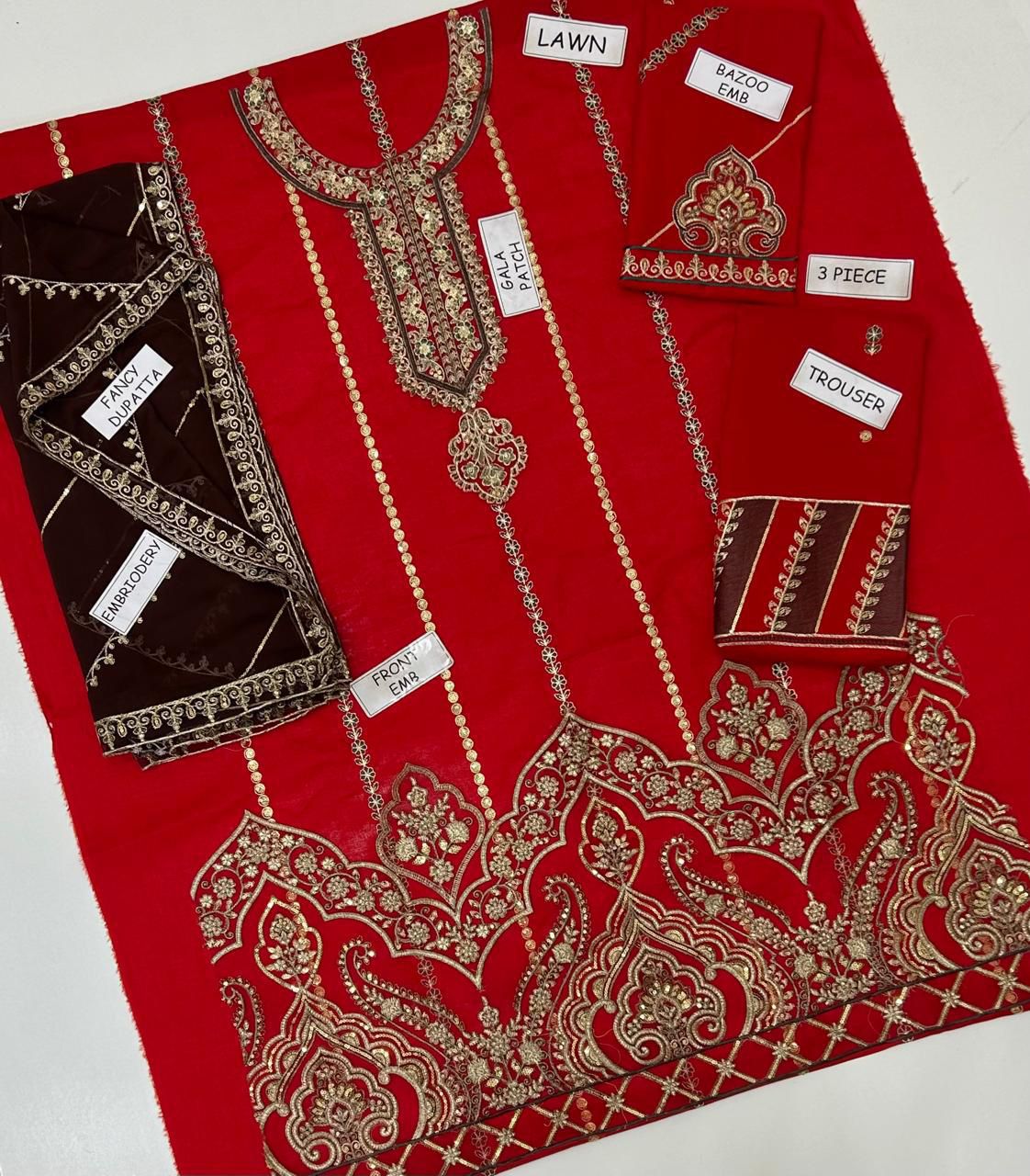 Maria B Lawn Embroidered 3 pcs