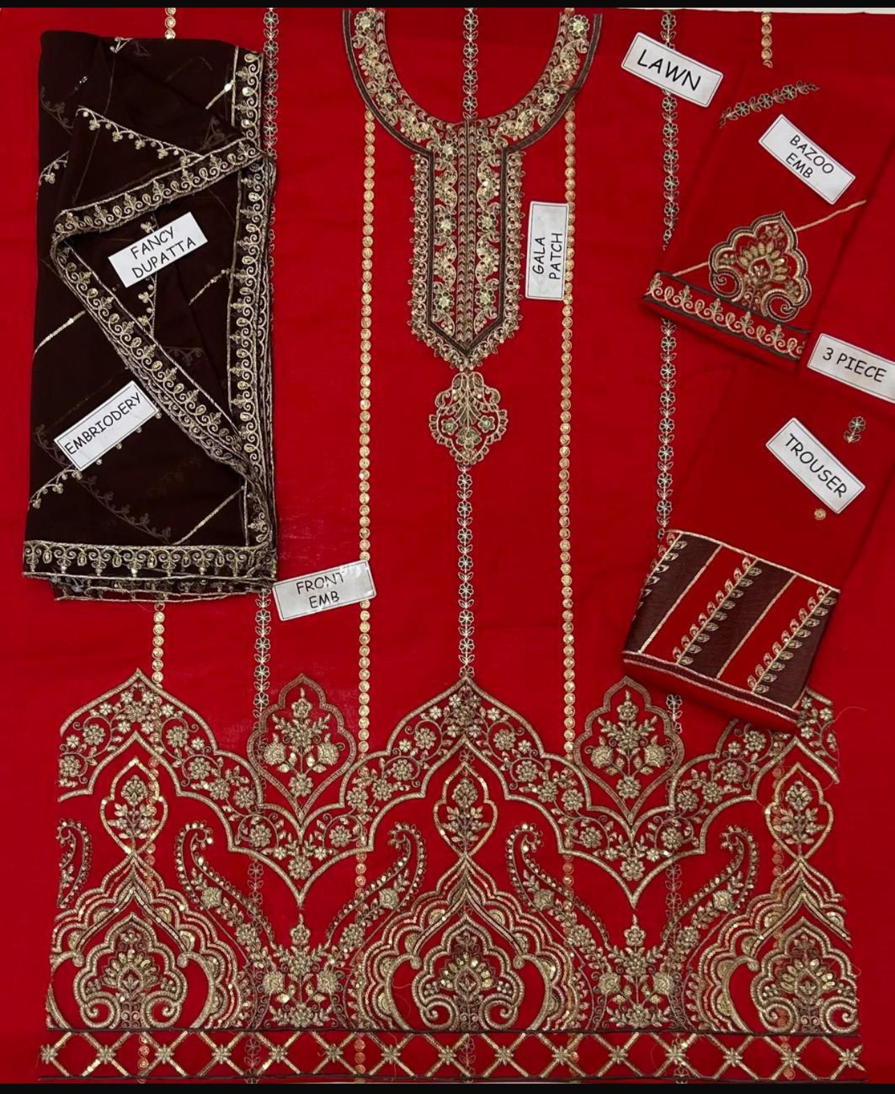 Maria B Lawn Embroidered 3 pcs