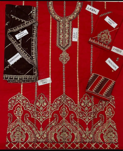 Maria B Lawn Embroidered 3 pcs