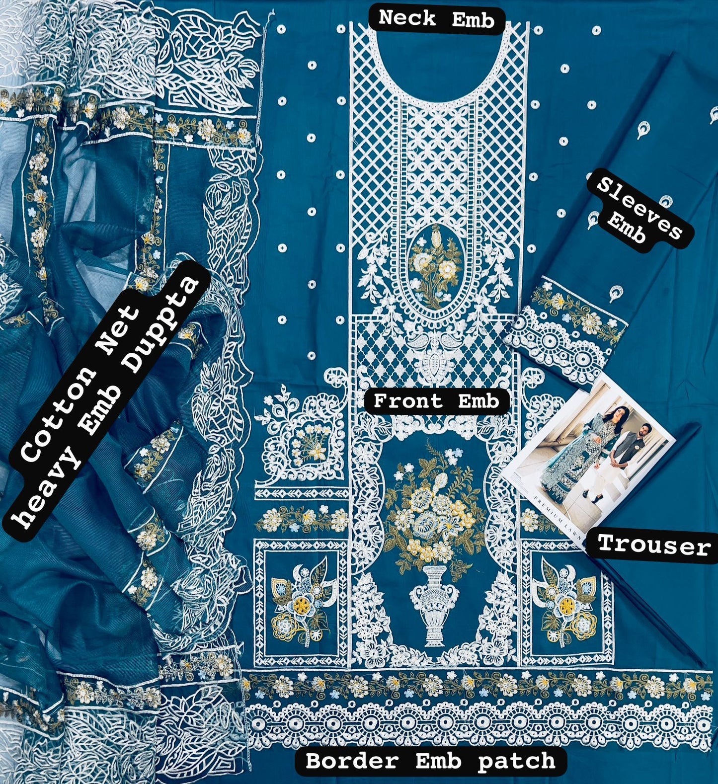 MAHRUKH  Lawn Embroidered 3 pcs