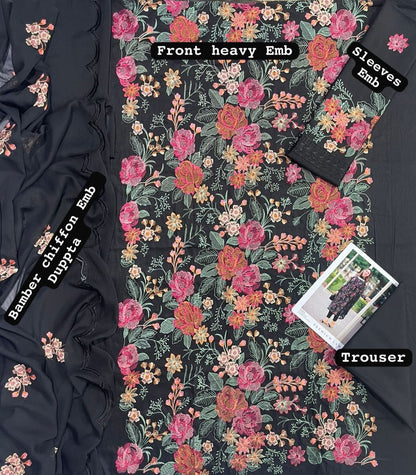 Bareeze Lawn Embroidered 3 pcs