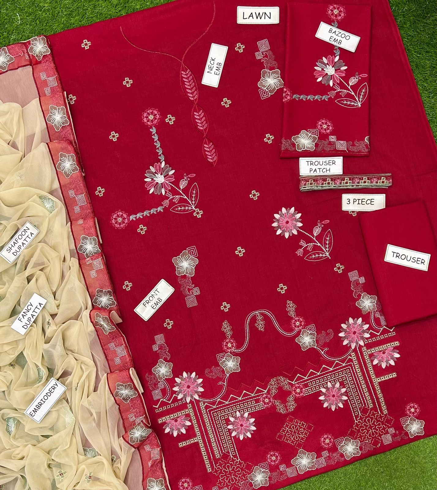 CROSS STITCH Lawn Embroidered 3 pcs