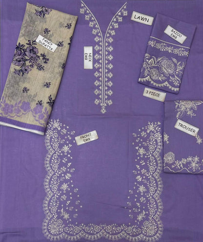 Aneelas Lawn embroidere 3 pcs