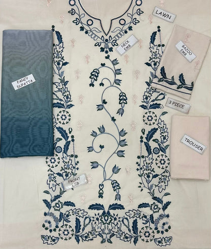 LAAM Lawn Embroidered 3 pcs