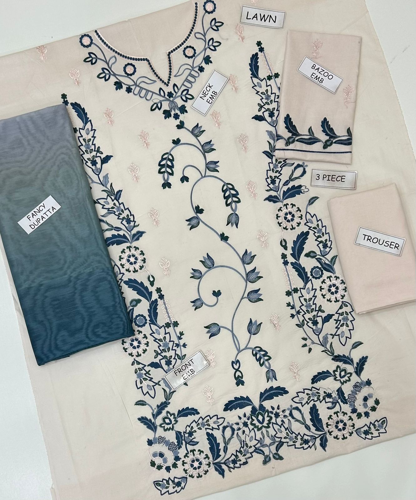 LAAM Lawn Embroidered 3 pcs