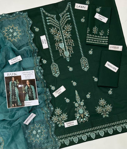 Batik Lawn Embroidered 3 pcs