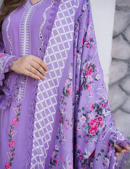 ANEELAS LAWN EMBROIDERED 3 PCS