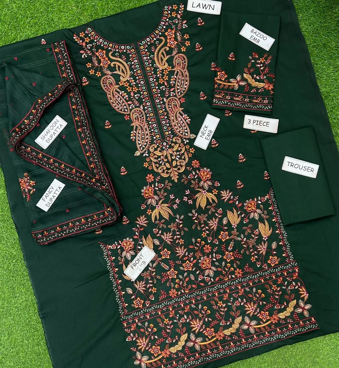 ASIMJOFA LAWN EMBROIDERED 3 PCS