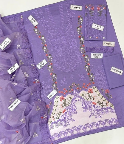 ELAAF LAWN EMBROIDERED 3 PCS