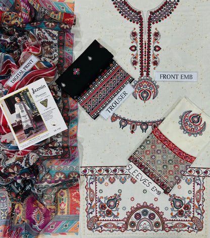 JAZMIN LAWN EMBROIDERED 3 PCS