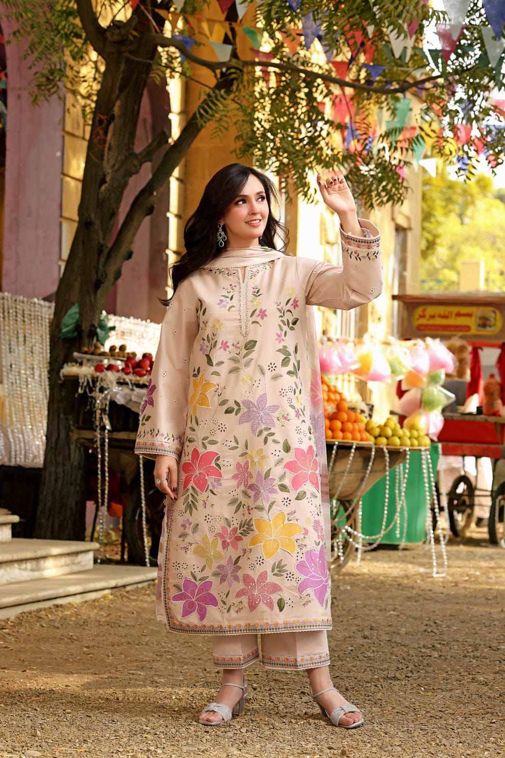 ANEELAS LAWN EMBROIDERED 3 PCS