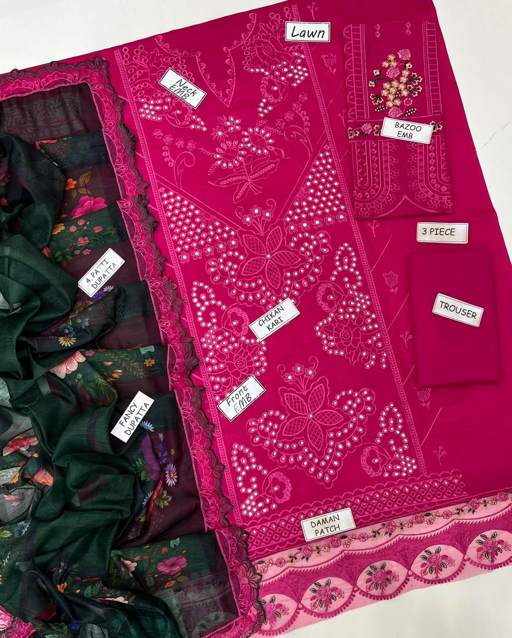 BAROQUE Lawn Embroidered 3 pcs