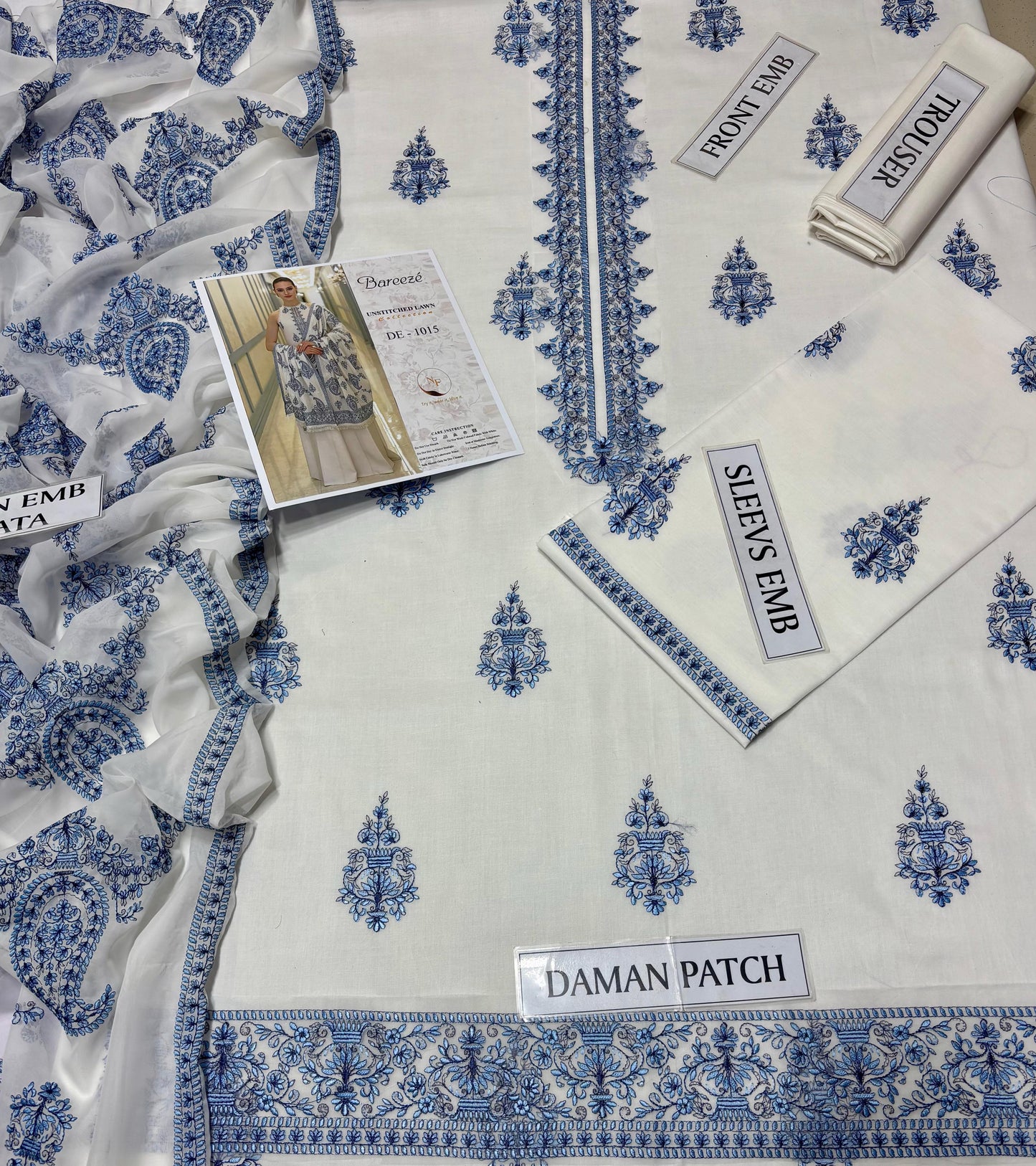 BAREEZE LAWN Embroidered 3 PCS