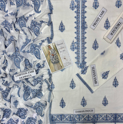 BAREEZE LAWN Embroidered 3 PCS
