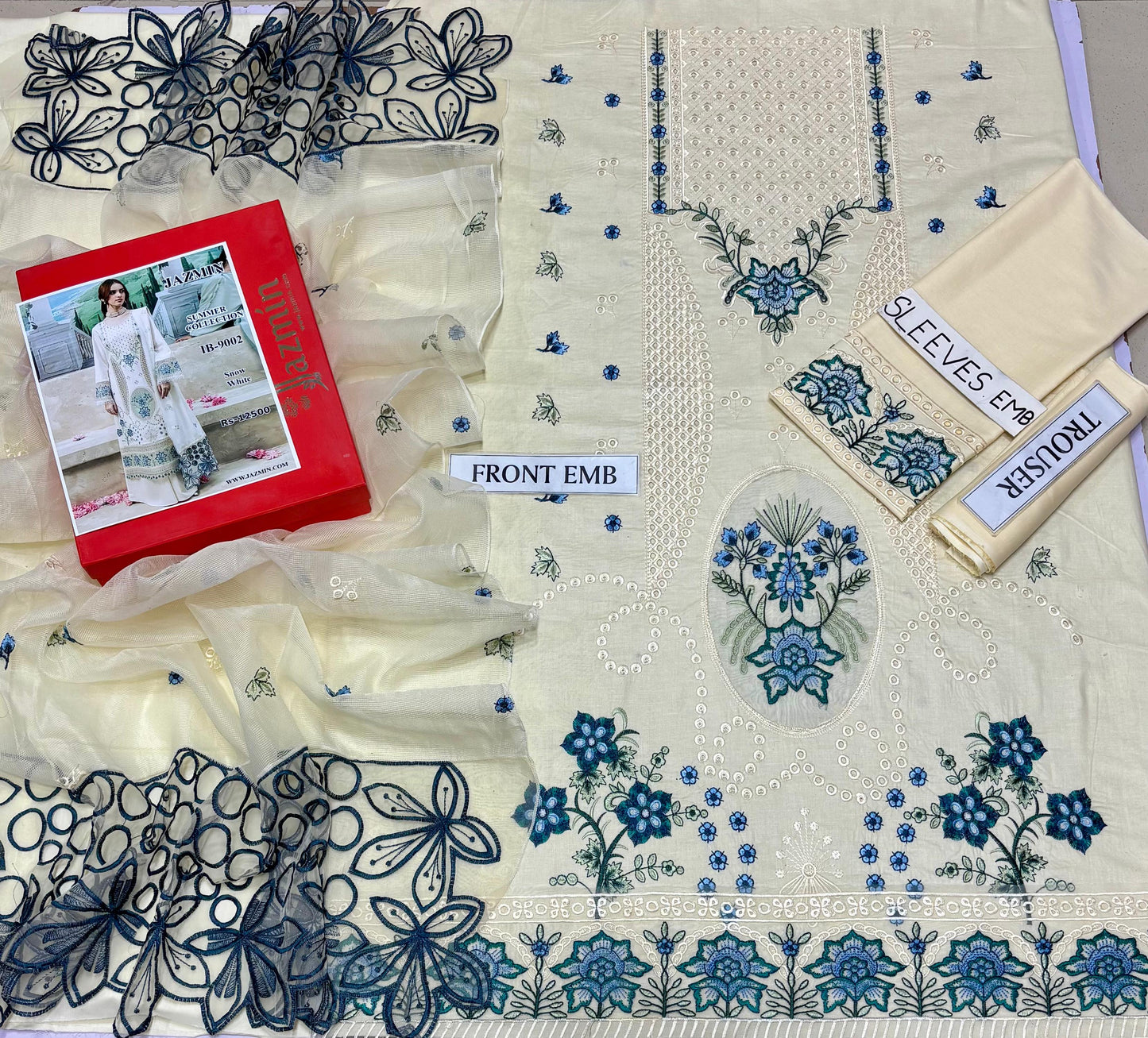 JAZMIN LAWN EMBROIDERED 3 PCS