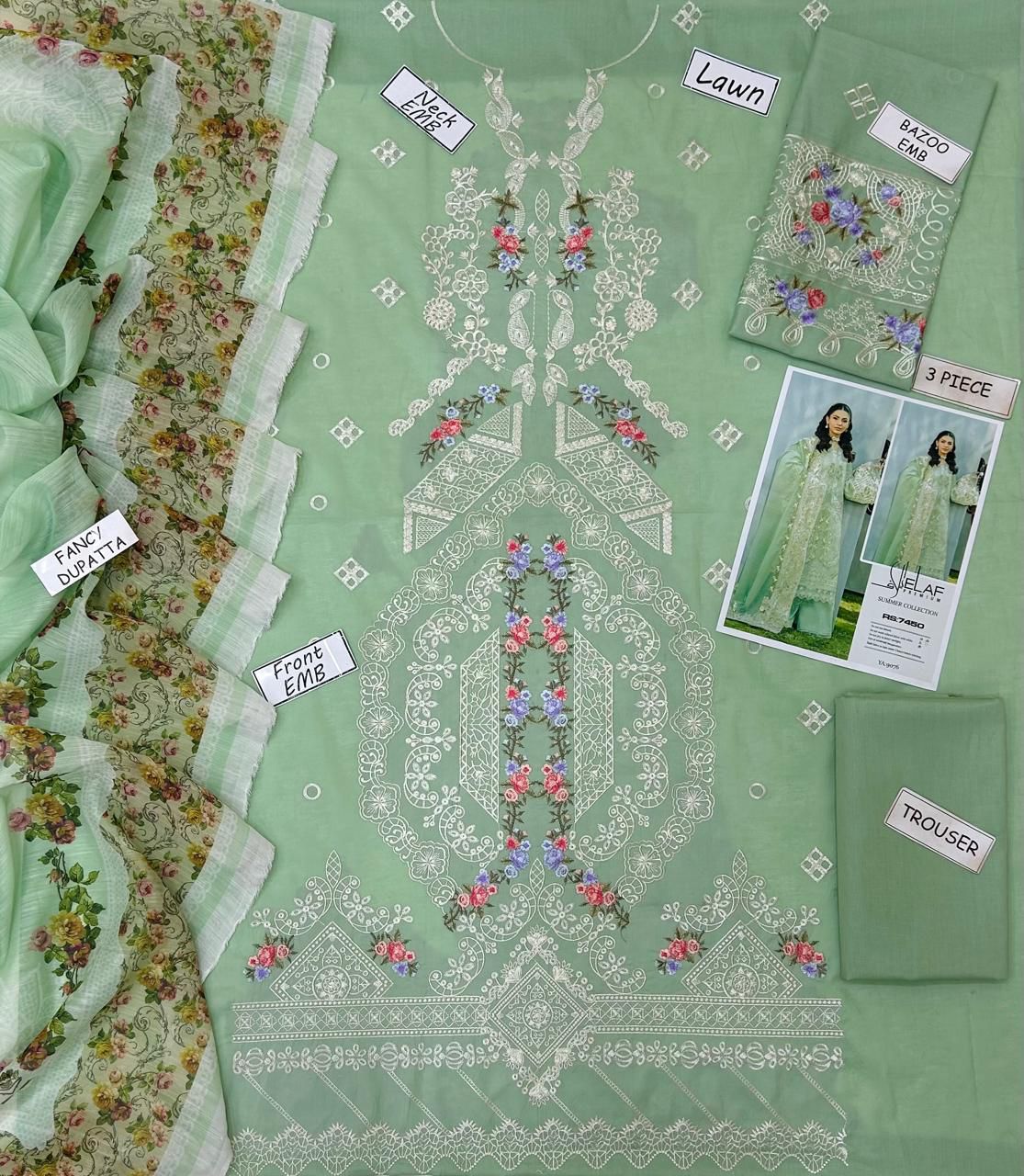 ELAF LAWN EMBROIDERED 3 PCS