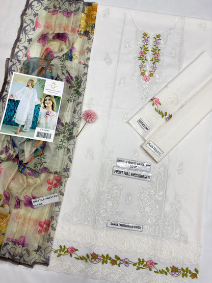 AGHA NOOR LAWN EMBROIDERED 3 PCS