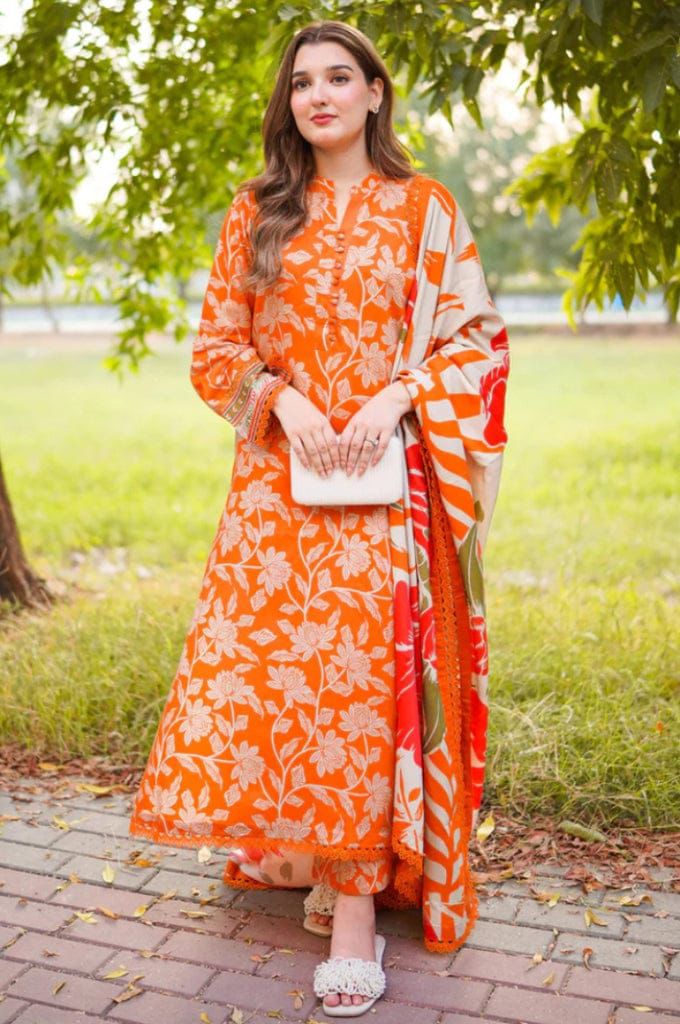 Aneelas Lawn Printed Embroidered 3 pcs