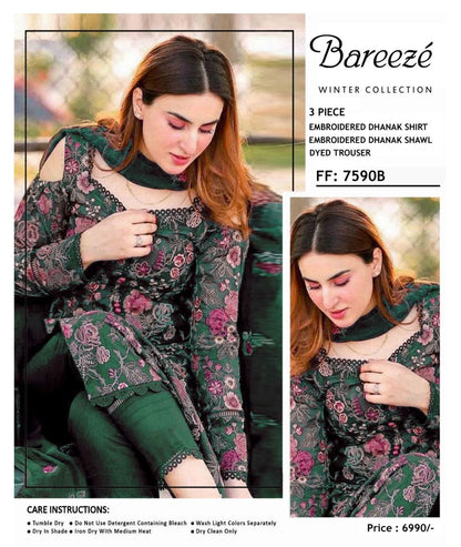 Bareeze DHANAK EMBROIDERED 3PCS