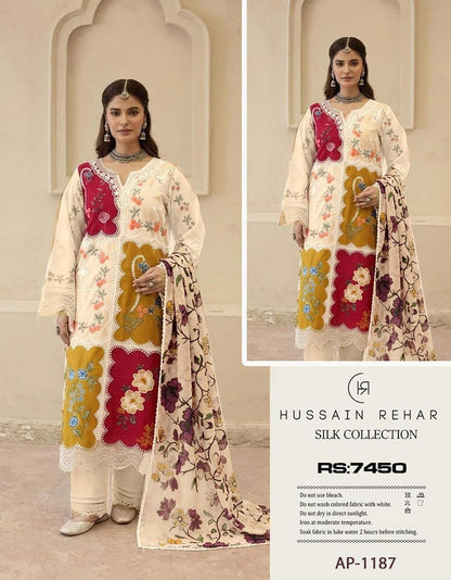 Hussain Rehar Silk Embroidered 3 pcs
