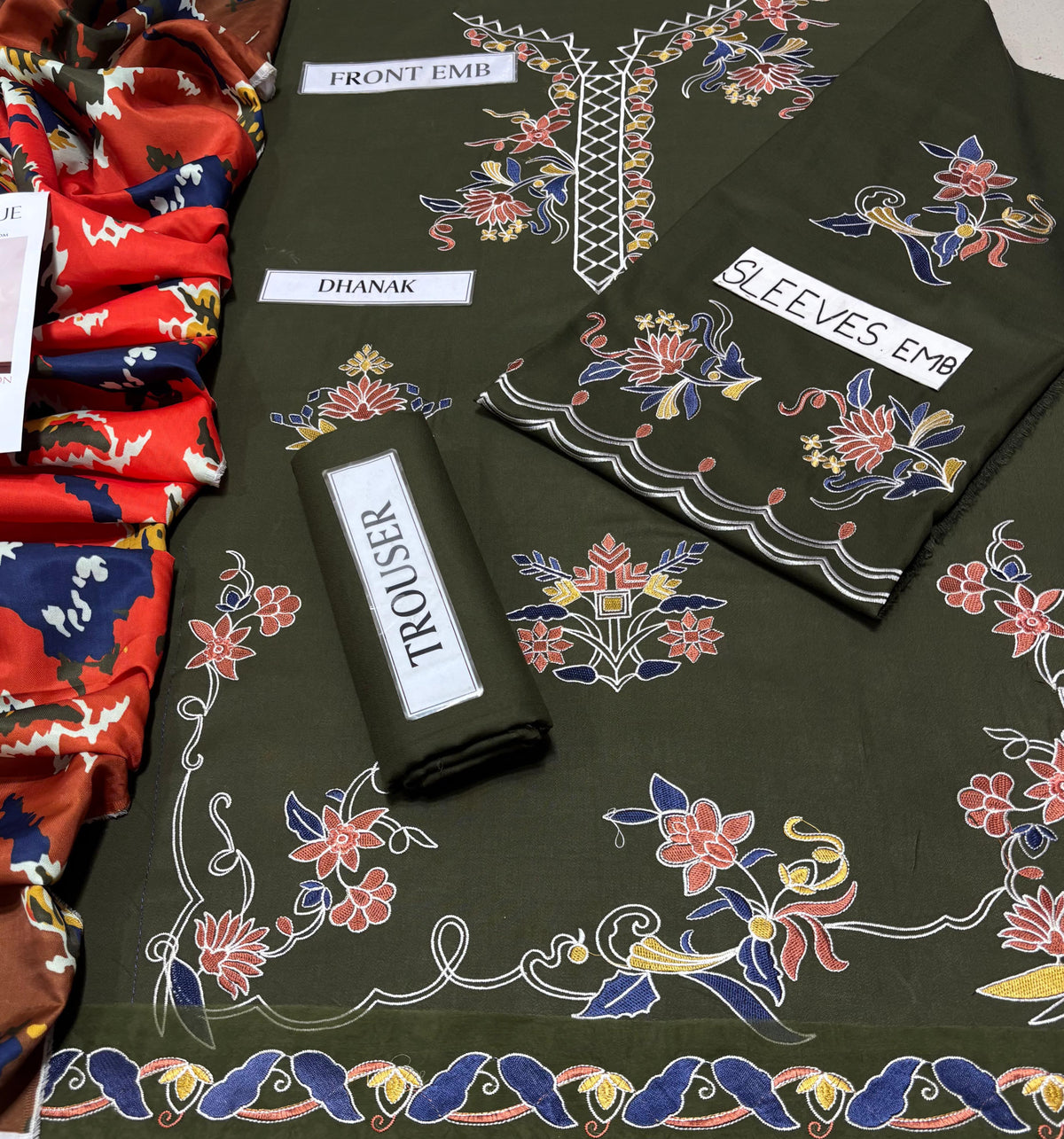 BAROOQUE Premium Dhanak Embroidered 3PCS