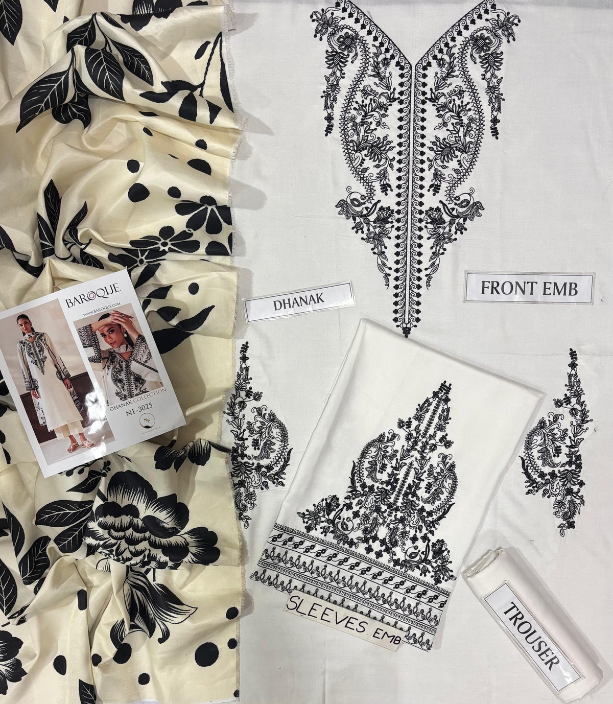 BAROOQUE Premium Dhanak Embroidered 3 PCS