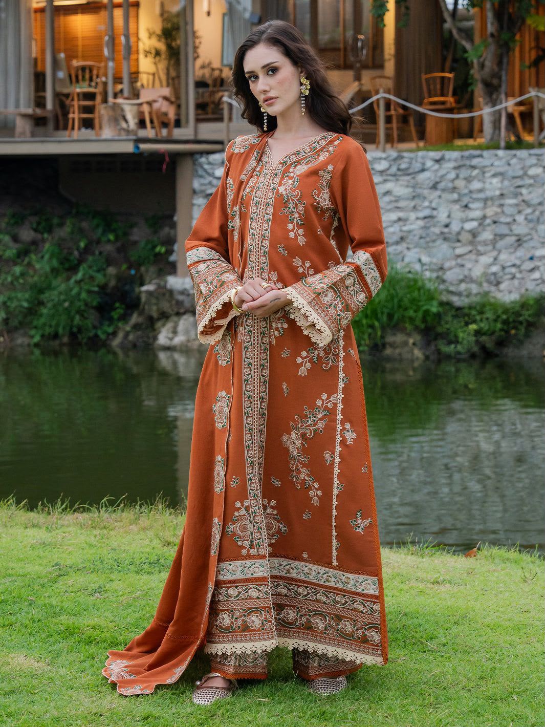 BATIK  DHANAK   EMBROIDERED 3PCS