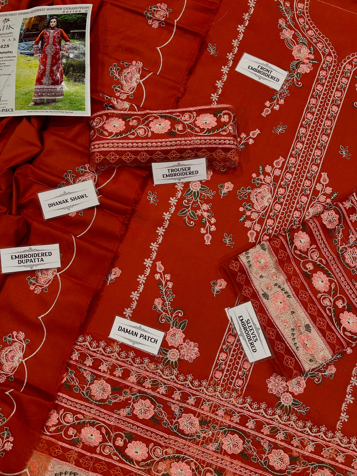 BATIK  DHANAK   EMBROIDERED 3PCS