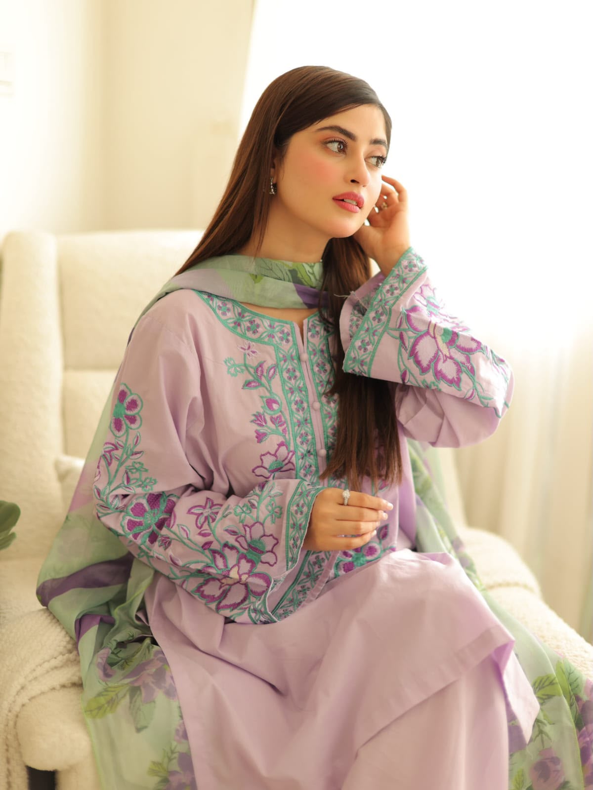 SAPPHIRE DHANAK EMBROIDERED 3PCS