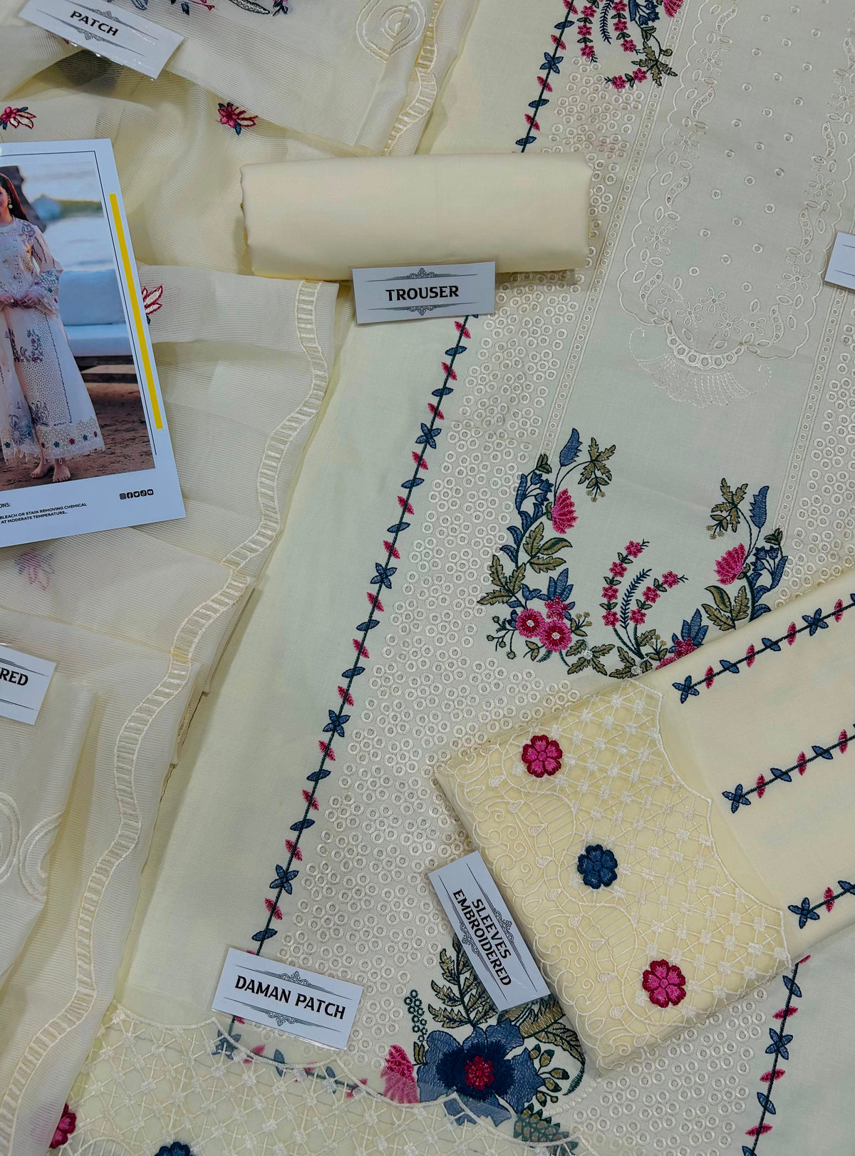 QALAMKAR  DHANAK EMBROIDERED 3PCS