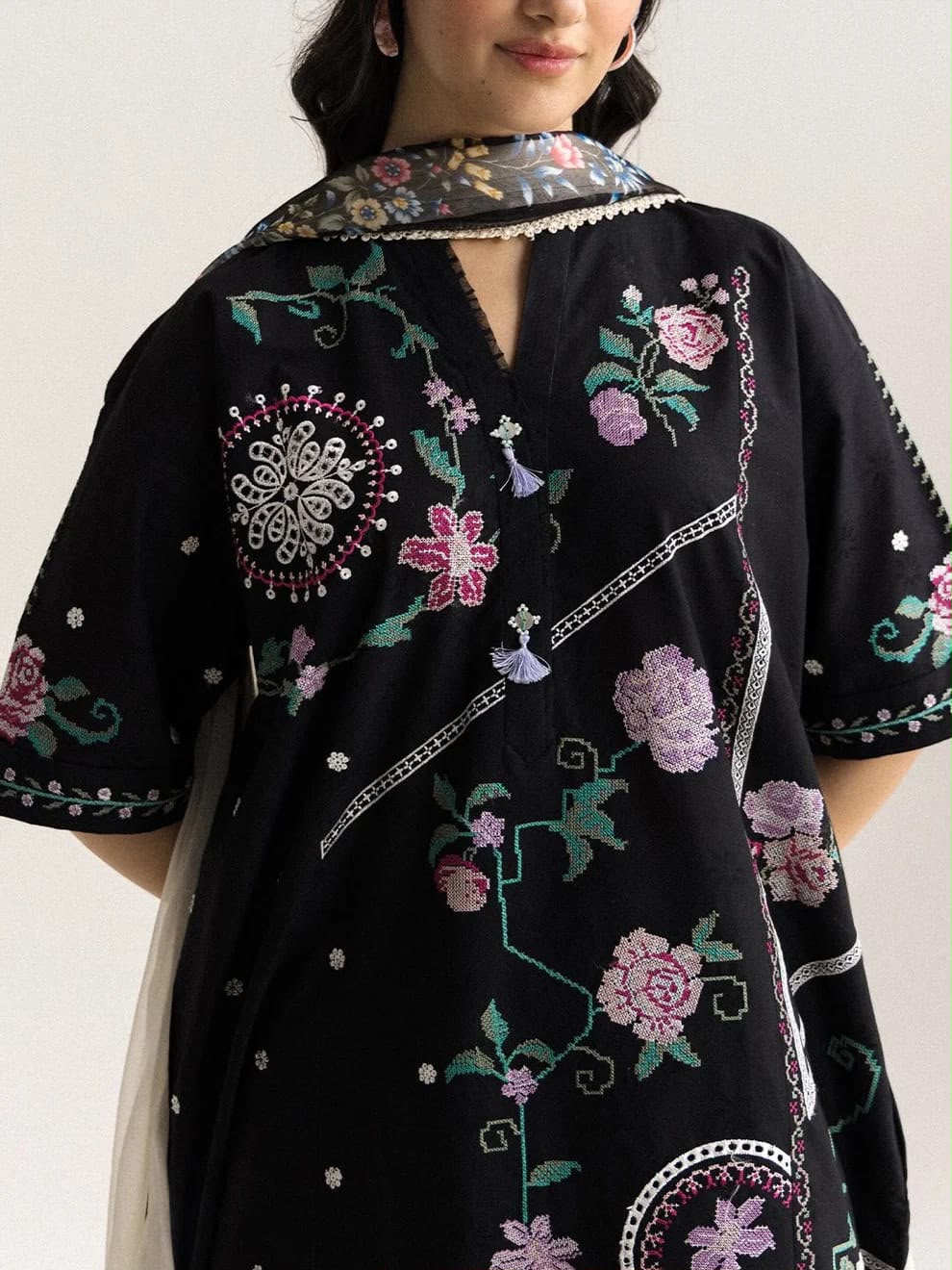 ZARA SHAH JAHAN DHANAK  EMBROIDERED 3PCS