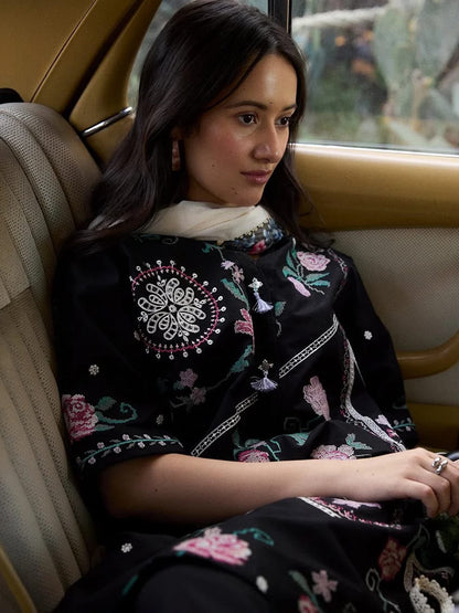 ZARA SHAH JAHAN DHANAK  EMBROIDERED 3PCS