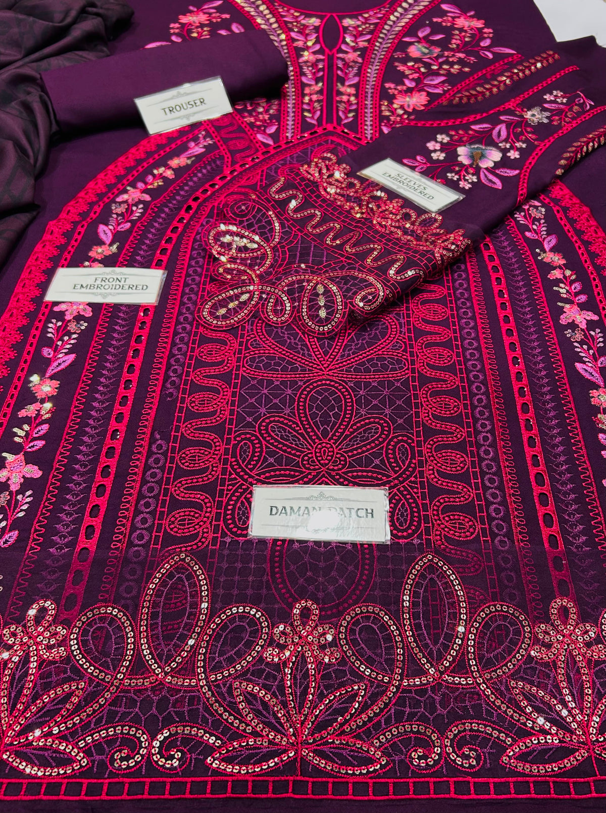 MARIA B  DHANAK EMBROIDERED 3PCS