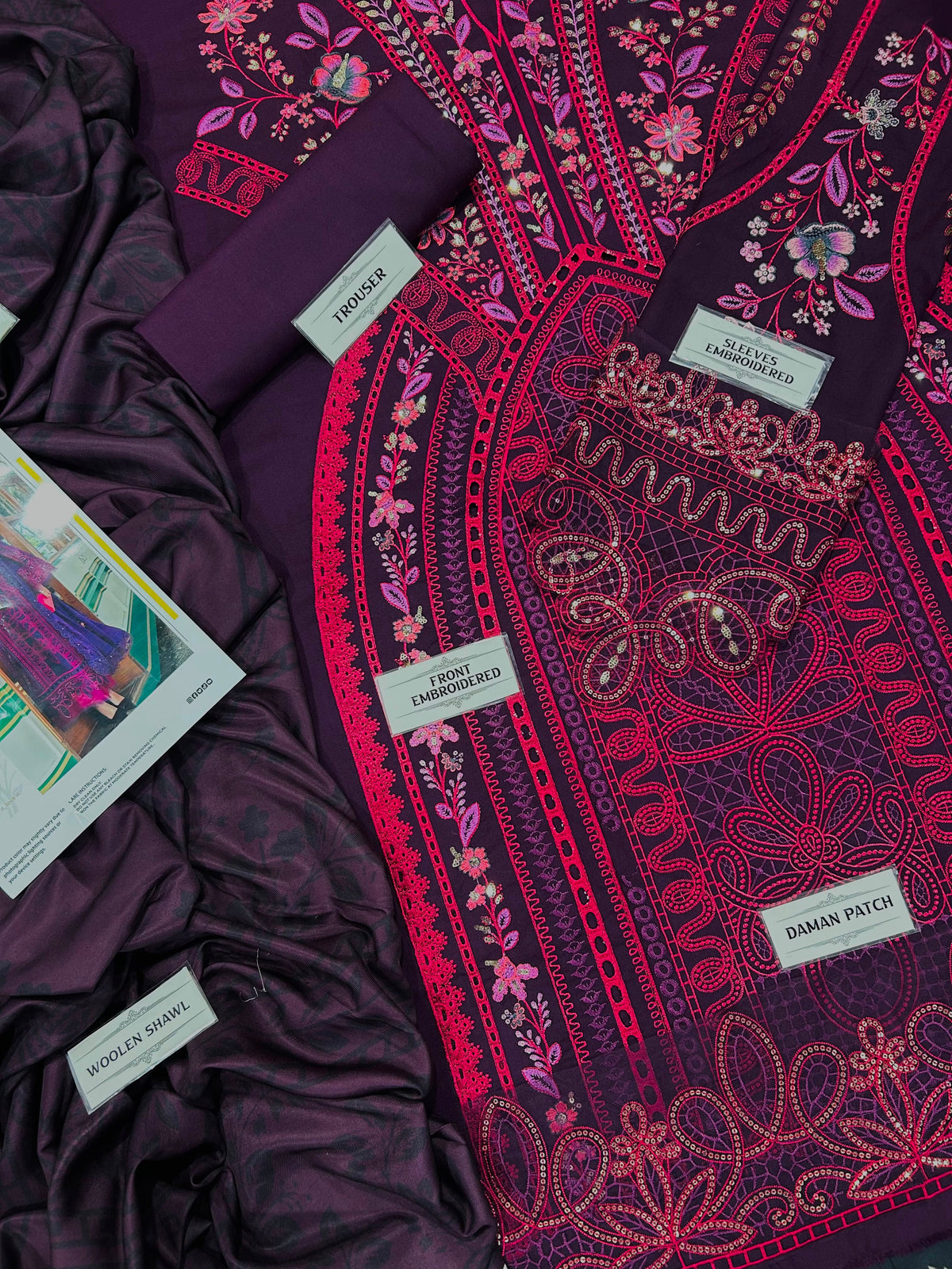 MARIA B  DHANAK EMBROIDERED 3PCS