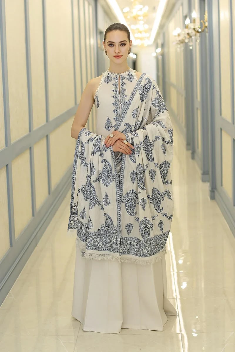 BAREEZE  DHANAK EMBROIDERED 3PCS