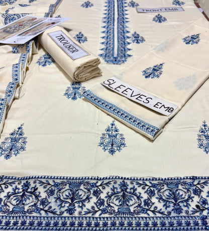BAREEZE  DHANAK EMBROIDERED 3PCS