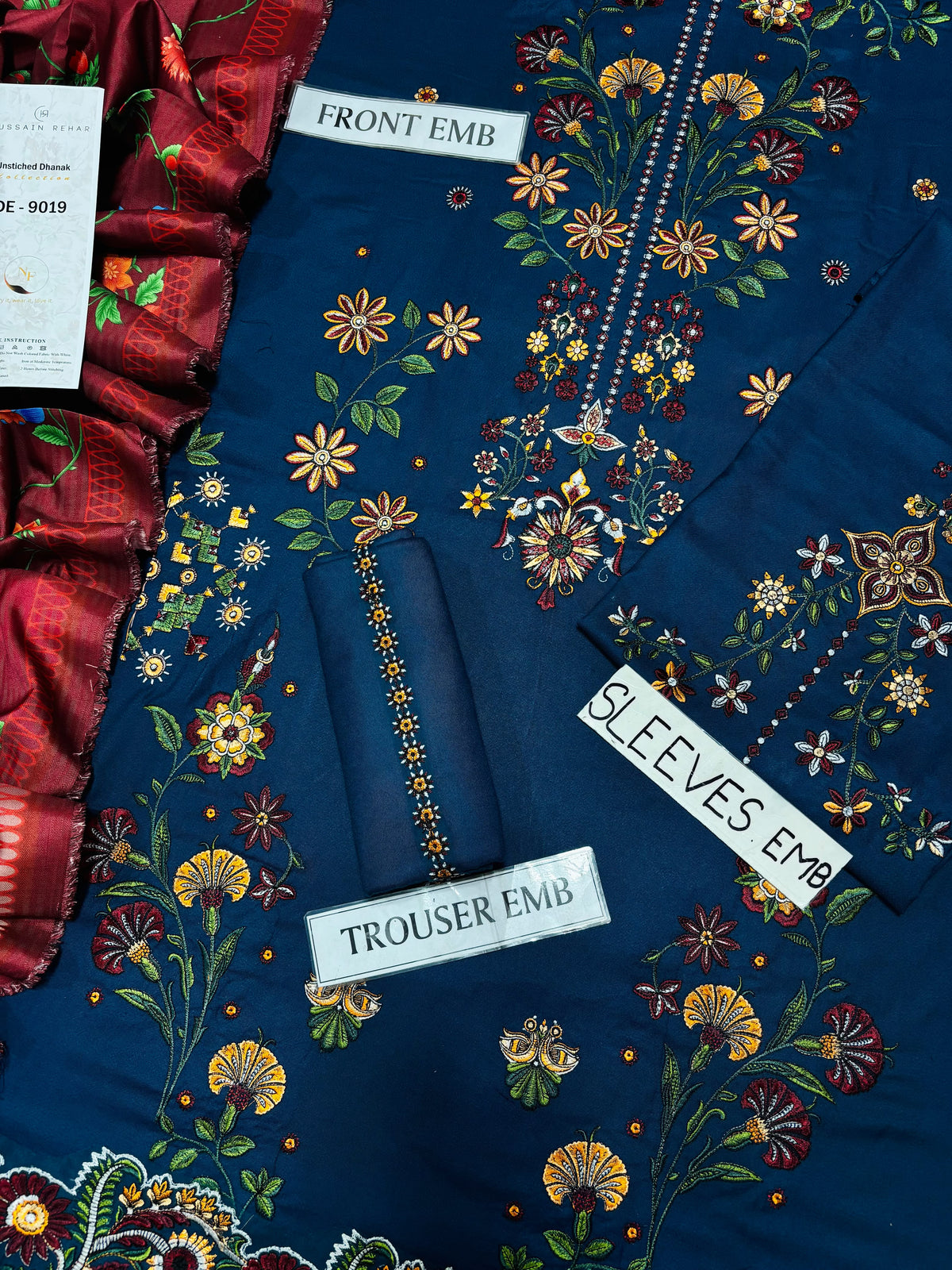 HUSSAIN REHAR  DHANAK  EMBROIDERED 3 PCS