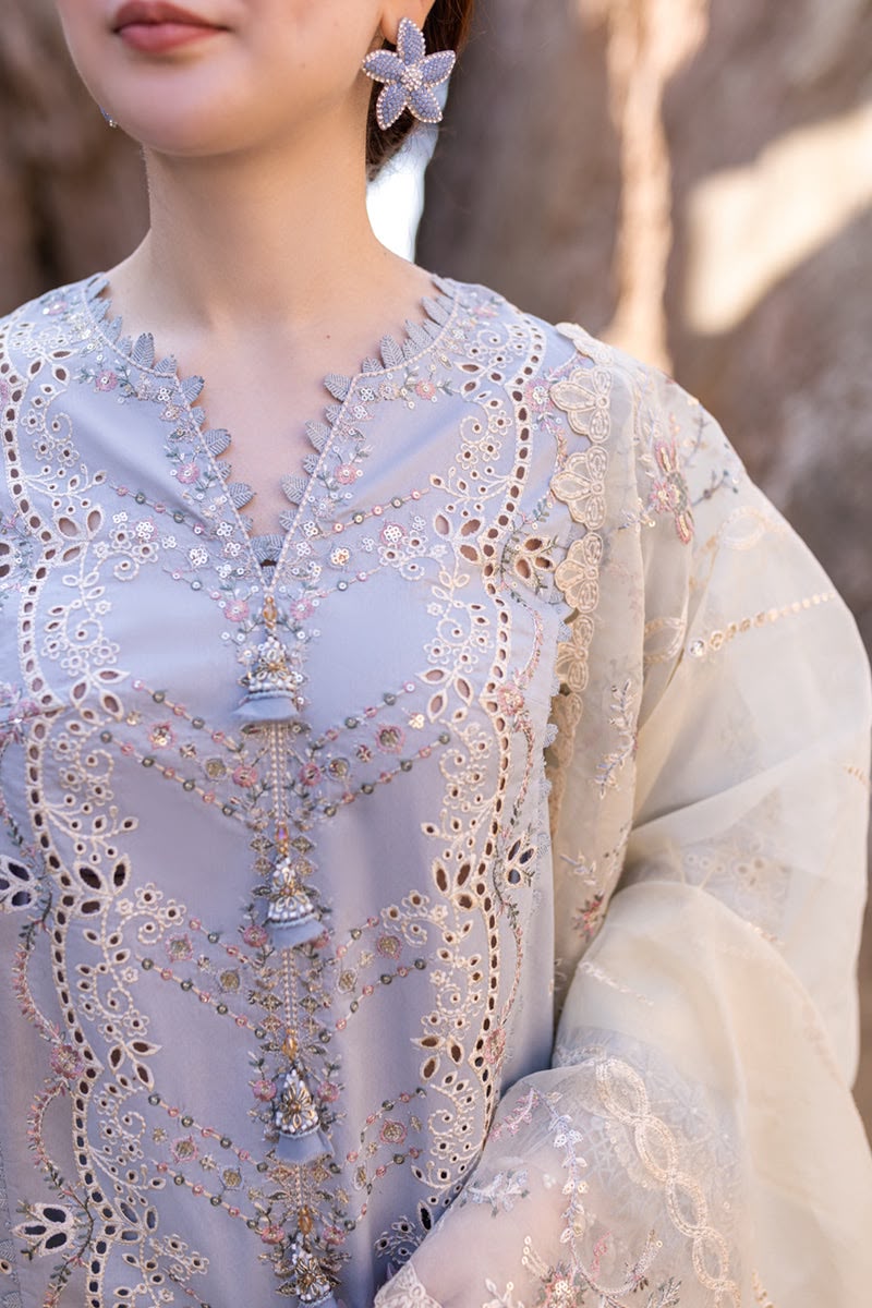 QALAMKAR DHANAK  EMBROIDERED 3 PCS