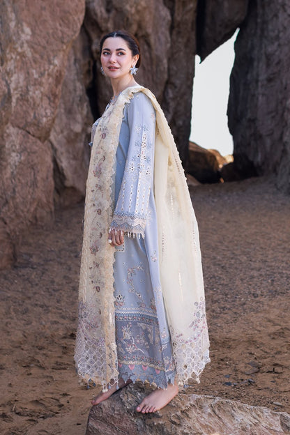 QALAMKAR DHANAK  EMBROIDERED 3 PCS